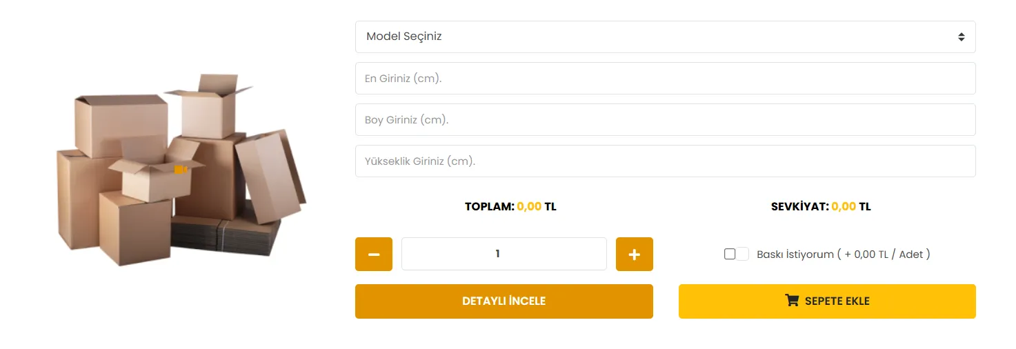 kolijet ile e ticaret kutusu siparişi