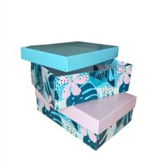 25x35x12 cm Kapaklı Ofset Kutu yeşil - 100