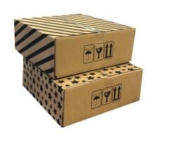 40x40x15 cm E Ticaret Karton Kargo Kolisi 20 - siyah çizgi
