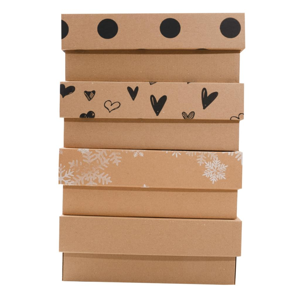 25x25x9 cm E ticaret Karton Kargo Kutusu 25 - kraft üzeri beyaz puantiye