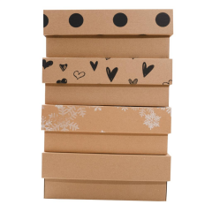 25x25x9 cm E ticaret Karton Kargo Kutusu 25 - kraft üzeri beyaz puantiye
