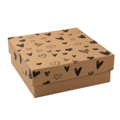 25x25x9 cm E ticaret Karton Kargo Kutusu 25 - kraft üzeri beyaz puantiye