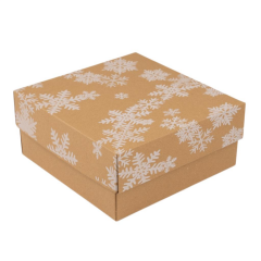 25x25x9 cm E ticaret Karton Kargo Kutusu 25 - kraft üzeri beyaz puantiye