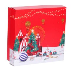 25x25x9 cm Kapaklı Hediye Kutusu ayıcık