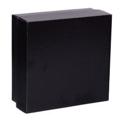 25x25x9 cm Kapaklı Hediye Kutusu kırmızı yılbaşı desen - 50
