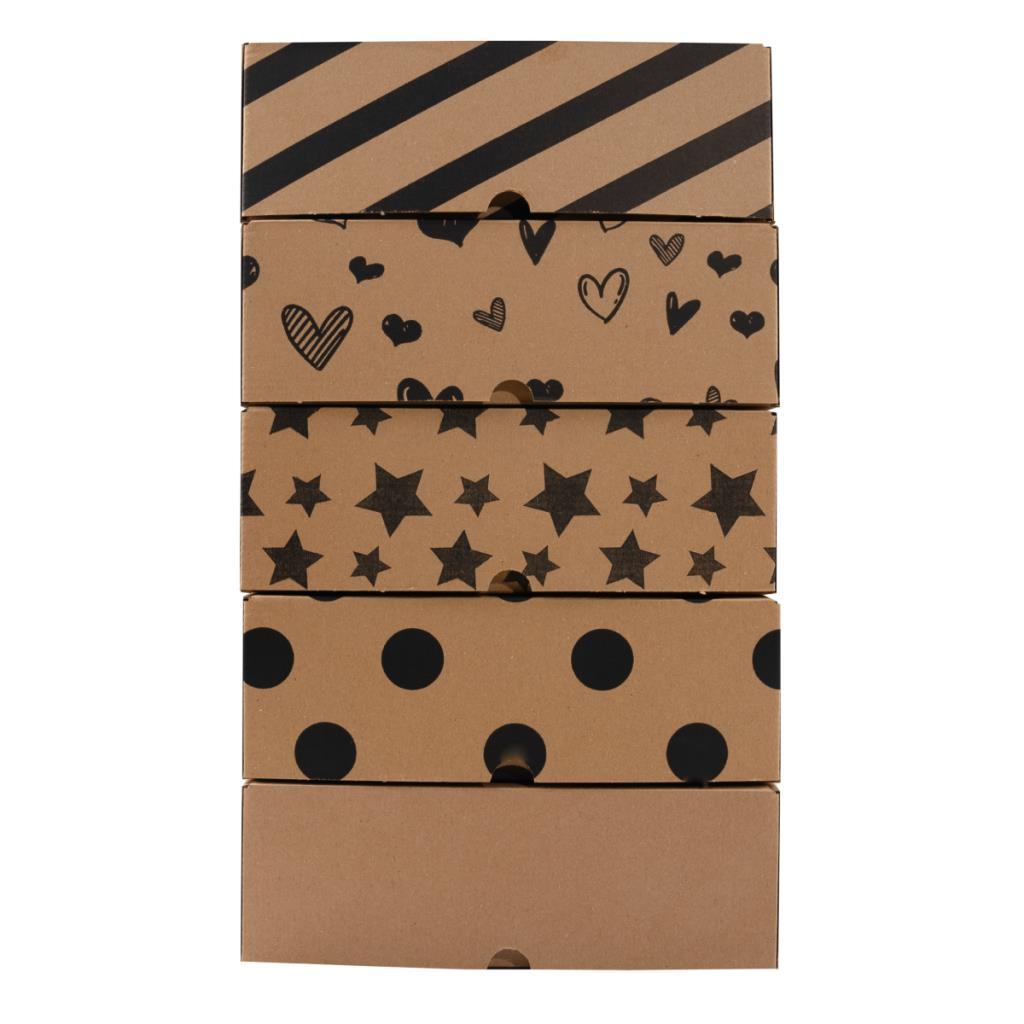 25,5x25,5x8,5 cm E Ticaret Kargo Kutusu 25 - siyah yıldız