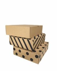 27x34,5x9,5 cm E Ticaret Kargo Kutusu,Ayakkabı Kutusu 25 - siyah çizgi
