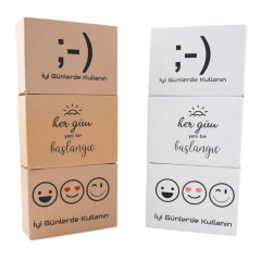 17x12,5x5,5 cm E Ticaret Karton Kargo Kutusu beyaz - emoji