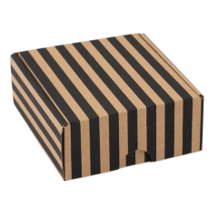 10x12x5 cm E Ticaret Karton Kargo Kutusu  takı,kozmetik vs 200 - siyah çizgi