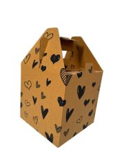 15x15x15 cm E Ticaret Karton Kargo Kutusu siyah kalp