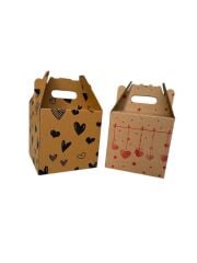 15x15x15 cm E Ticaret Karton Kargo Kutusu siyah kalp