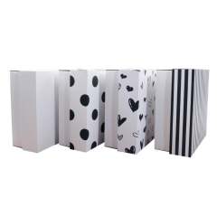 20x20x9 cm Kapaklı Beyaz Kutu,E Ticaret Kargo Kutusu 100 - siyah puantiye